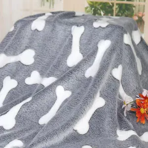 Toptan % 100% Polyester süper yumuşak özel baskı peluş polar kumaş battaniye için