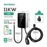 Ovrod 11kW Wallbox, nouveau chargeur rapide pour véhicules électriques, type 2, 16A, 11 kW, station de recharge pour véhicules électriques, chargeur mural pour véhicules électriques