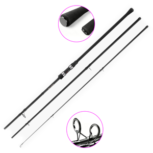 Poignées séparées Eva à 3 sections en fibre de carbone 340g pour canne à pêche avec anneaux et inserts en céramique pour une friction réduite et une dissipation thermique plus rapide - Product Image 1