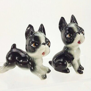 Figurine de <span class=keywords><strong>chien</strong></span> <span class=keywords><strong>en</strong></span> céramique, <span class=keywords><strong>Vintage</strong></span>, faite à la main, Boston Terrier - Product Image 2