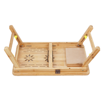 Vente en gros Bureau portable pliable en bambou pour ordinateur portable Support vertical en bois pour ordinateur portable Table réglable pour ordinateur portable