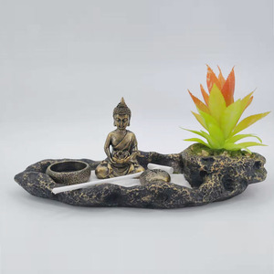 Estatua de Buda Ecológica de Alta Calidad, Miniatura de Jardín <span class=keywords><strong>Zen</strong></span>, Adorno de Mesa para Interiores, Estatuas de Resina de Estilo Budista que Representan la Paz - Product Image 5