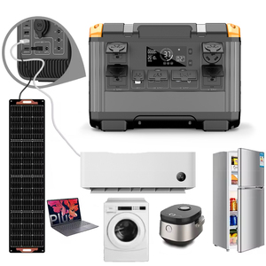 เครื่องชาร์จพลังงานแสงอาทิตย์แบบพกพา 3000W 2400W ออลอินวัน เครื่องกำเนิดไฟฟ้าพลังงานแสงอาทิตย์สำหรับการตั้งแคมป์ กรณีฉุกเฉิน ใช้งานร่วมกับอุปกรณ์ต่างๆ รถยนต์ พร้อมระบบ MPPT - Product Image 4