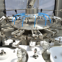 Automatische roterende luchtspoelmachine voor lange tijdige werking, 3000-8000BPH, 12, 18, 24 koppen, automatische flesomkeerfunctie voor fruitconfituren en boter