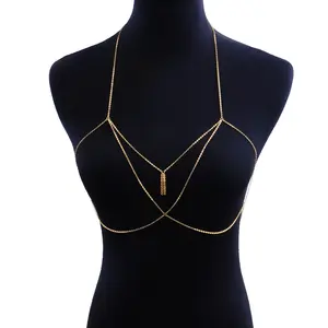 Sexy Body Chain Harness Bodychain For Women Belly Waist Bikini Chain Breast Chain Female Bodysuit Jewelry Boho Beach Jewellery