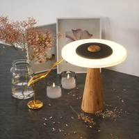 Lampe de table de luxe pour bar et restaurant, à intensité variable, alimentée par batterie DC, interrupteur à bouton-poussoir, lumière parapluie jaune, LED rechargeable