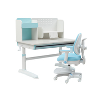 Ensemble table et chaise d'étude ergonomiques modernes en bois pour enfants avec étagère, idéal pour chambre, bureau à domicile et salon
