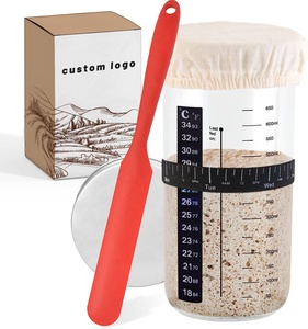 24OZ Wide Mouth Sourdough Starer Glass Mason Jar Kit for Bread Baking