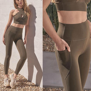 เลกกิ้งกีฬาผู้หญิงเอวสูงไร้ตะเข็บปี 2026 แบบยาวสีพื้นพร้อมโลโก้สั่งทำ - Product Image 3