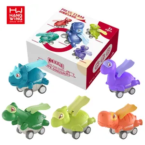 11CM Jubah Cetak Warna Polos Lucu Kartun Dinosaurus Bentuk Mobil 5 Hanya Tekan & Go Mobil 2023 Mainan Baru Kendaraan Geser untuk Anak-anak