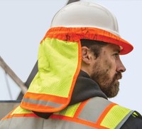 Protection UV pour le cou, casque de sécurité haute visibilité, écran solaire en maille, équipement de protection pour casque de chantier