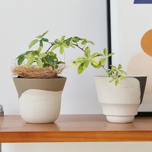 Vasos de cerâmica para varanda, cactos suculentos, decoração de mesa com logotipo personalizado nórdico, decoração de interiores fosca para casa