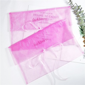Wholesale Logo Printed Personalized <b>Gift</b> Pouch Packaging Organza Bag <b>Envelope</b> Large Pink Sheer Organza Flat Bags Cosmetics CH OP - Product Image 4