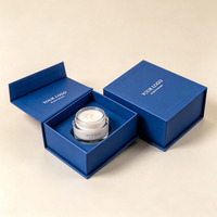 Caja Cosmética Plegable de Color Azul Marino Oscuro, Personalizada con Impresión, Caja de Empaque para Crema Facial de 50 ml, Caja de Regalo para Cuidado de la Piel
