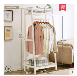 Perchero de Madera Independiente, Soporte para Colgar Abrigos con Doble Capa para Ropa, Bufandas, Bolsos, Paraguas - Product Image 3