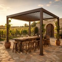 Pergola en aluminium résistante au vent de niveau 10, entièrement étanche, toit à lamelles motorisé, auvent d'ombrage pour patio extérieur