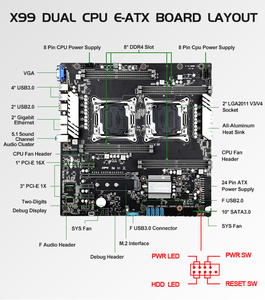 Placa base para juegos JINGSHA X99 2011v3 CPU dual con memoria <span class=keywords><strong>DDR4</strong></span> ECC REG placa base compatible con REG ECC - Product Image 3