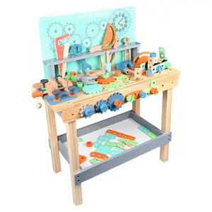 New Children Simulation Repair Tool Set Bench Toys Pretend Play Set Wooden Tool Toy Workbench For Kids