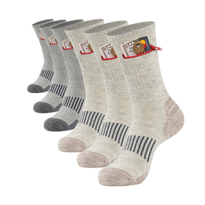 شعار مخصص صوف ميرينو الحراري دافئ الشتاء المشي لمسافات طويلة في الهواء الطلق طاقم الجوارب التزلج على الجليد في الهواء الطلق الجوارب الرياضية مع جيب - Product Image 2