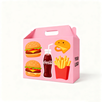 Cajas de Papel Kraft Desechables para Empacar Hamburguesas de Pollo y Papas Fritas, Cajas de Papel para Empacar Pollo Frito, Empaque de Alimentos de Papel Kraft Personalizado