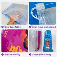 Sac tissé en PP de 25 kg de haute qualité et durable avec doublure en PE, imprimé sur mesure pour l'emballage du riz, directement de l'usine d'emballage du riz
