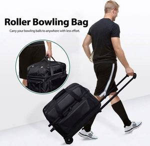 Échantillon Gratuit Nouveau Sac de Bowling à Double Roulettes avec Compartiment Séparé pour Chaussures de Bowling Sac de Bowling à Roulettes - Product Image 2