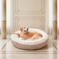 Meilleure vente transfrontalière : Lit rond ultra-doux en polyester pour chiens et chats – Toutes saisons, prêt à être expédié, utilisation intérieure/extérieure