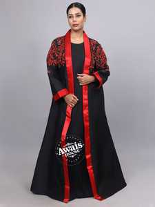 Traditional Muslim Dubai Kaftan Abaya Plus Size Floor Length Handmade <b>Beaded</b> Lightweight Islamic Clothing Ramadan Prayer Dress - Product Image 4