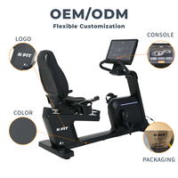 Vélo semi-allongé électromagnétique K-FIT K2 à faible impact pour la rééducation, équipement de fitness commercial pour salle de sport