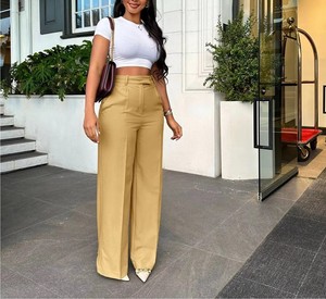 Nuovi <span class=keywords><strong>Pantaloni</strong></span> <span class=keywords><strong>Estivi</strong></span> da <span class=keywords><strong>Donna</strong></span> a <span class=keywords><strong>Vita</strong></span> Alta, Larghi e Casual, Gamba Larga, Stile Baggy, Slim Fit - Product Image 2