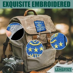 Parche Bordado Personalizado para Pasaporte de 3 Pulgadas, Termoadhesivo o para Coser, Aplique de Tela para Bolsos, Diseño de Viajero Mundial - Product Image 4