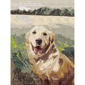 Hand gefertigte moderne Naturstein Kunst Mosaik Schöne Doggy Atember aubende Design für Innenwand dekoration Pet Series Wall Pet Series - Product Image 1