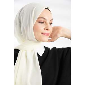 Ivory <b>Chiffon</b> Fur Shawl - Product Image 4