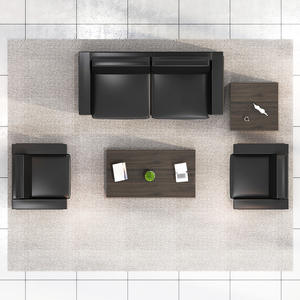 Conjunto de Sofás de Oficina Saint-Lee, Cuero PU, Esponja de Alta Densidad, Muebles de Recepción, Diseño Moderno - Product Image 3