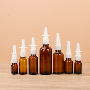 Mini flaconi per spruzzatore nasale in vetro ambrato 30ml 50ml 100ml flaconi Spray in vetro per congestione nasale portatili con tappo Spray nasale - Product Image 1