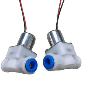 12v solenoid valve Port Size: Inlet and Outlet 1/4" quick connector Plastic Normally Closed Solenoid Valve For Water Dispenser