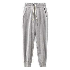 Joggers 360G en coton 100% pour hommes-Pantalon de survêtement fuselé gris lavé vintage avec chevilles à revers, pantalon de salon décontracté en tricot minimaliste - Product Image 6