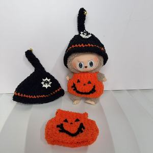 Conjunto de Disfraz de Ganchillo para Muñeca Labubu, Accesorio de Vestido con Sombrero de Bruja para Niños - Product Image 2