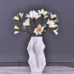 LO-525 Vente en gros de 60 cm, 2 tiges, bouquet de fleurs de lotus artificielles, fausses fleurs de lys pour la décoration de la maison et des mariages - Product Image 2
