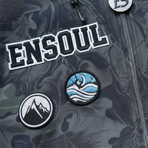 ES kustom Streetwear kotak 450 500gsm ukuran besar kelas berat tertekan 3D bordir <span class=keywords><strong>Camo</strong></span> cetak asam cuci Zip up Hoodie pria - Product Image 3