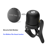 Sonnette de vélo antivol étanche avec compatibilité Apple AirTag et SiNE Tag, en alliage de cuivre + ABS, certifiée CE/FCC