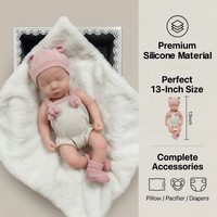 Belinda Toys Kinder 13-Zoll Silikon Reborn Babypuppen-Set Realistische Neugeborenen-Puppen Lebensechtes Silikon Echtes Baby Geschenkset Puppen