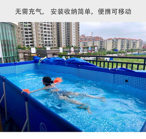 <span class=keywords><strong>Piscine</strong></span> familiale hors sol rectangulaire à structure métallique, modèle 2026, en promotion - Product Image 4