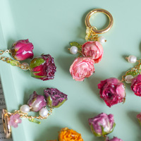 Porte-clés en résine de rose véritable séchée, faits à la main, imprimés UV, tendance, durables, réutilisables, en alliage, breloque éternelle, multi-occasions, cadeau pour elle