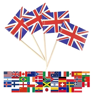 Palillos Decorativos con la Bandera Nacional Americana, Palillos de Madera con Banderas de Papel, Decoraciones para Cupcakes, 100 Unidades por Lote - Product Image 6