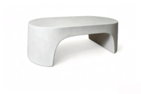 Table basse blanche minimaliste moderne, design en arc, table nordique de luxe pour salon intérieur