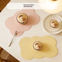 Nouveau Set de Table Tendance en Cuir PU, Style Minimaliste Moderne, Couleur Unie, Résistant à la Chaleur et Anti-Brûlure, pour la Maison et les Restaurants