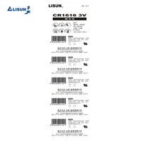 Paquete de 5 Baterías de Botón de Litio Primarias de 3V 55mAh CR1616 Li-MnO2 para Reloj, Control Remoto, Linterna, Juguetes, Automóvil