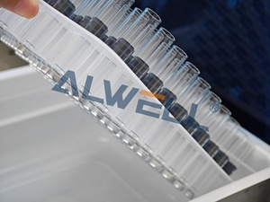 Machine de bouchage automatique de flacons en verre à grande vitesse ALWELL, personnalisée, avec moteur PLC, pour gel/poudre/liquide visqueux, 1-10 ml - Product Image 2