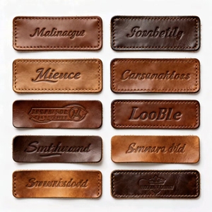 Großhandel Custom Name Logo Echtes Leder Label für Kleidung und Stiefel mit Roll Shape Patches - Product Image 2
